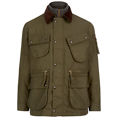 Hackett London Cadwell Wax Jacket, Olive Hackett London Cadwell Wax Jacket, Olive